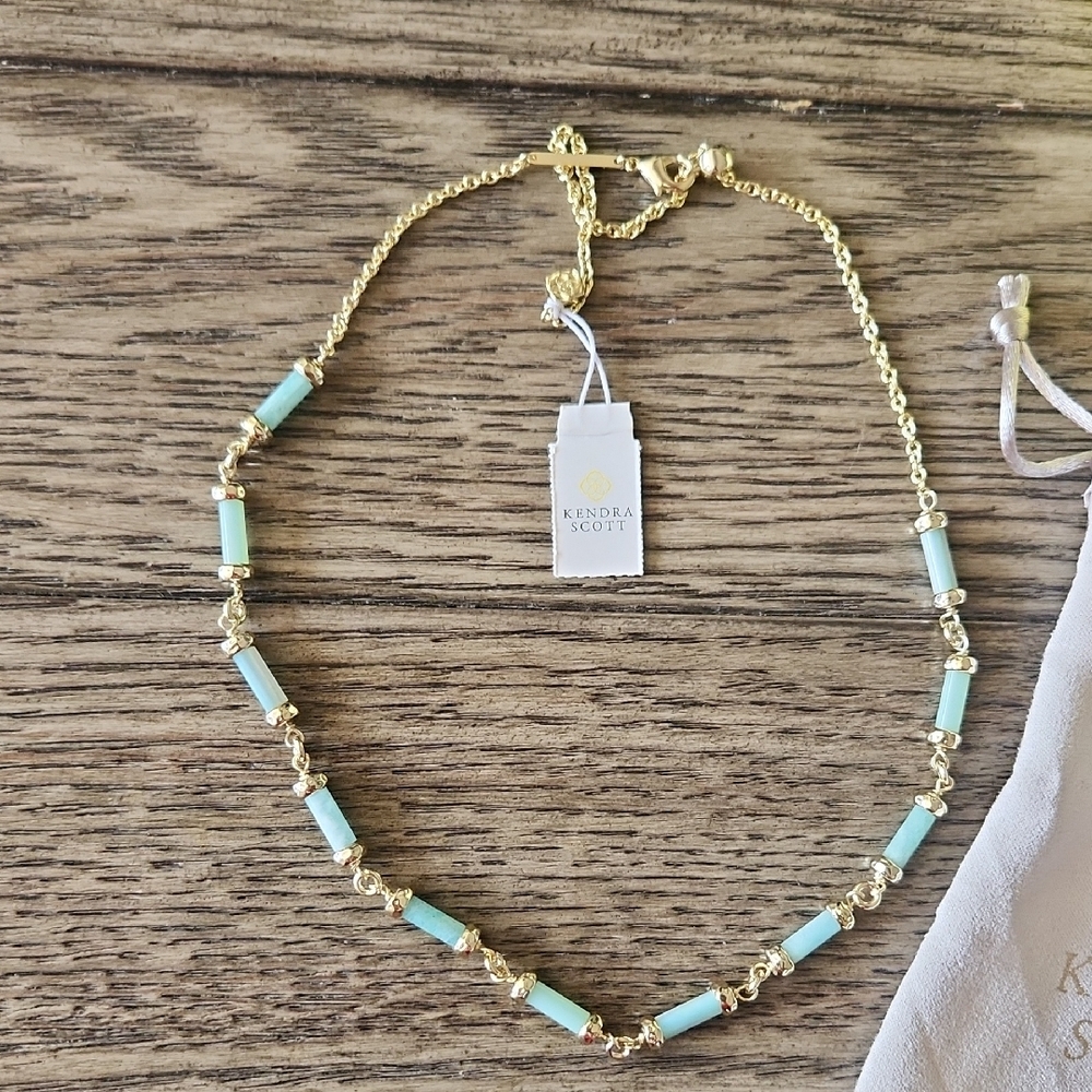 Kendra Scott Gold and Blue Necklace